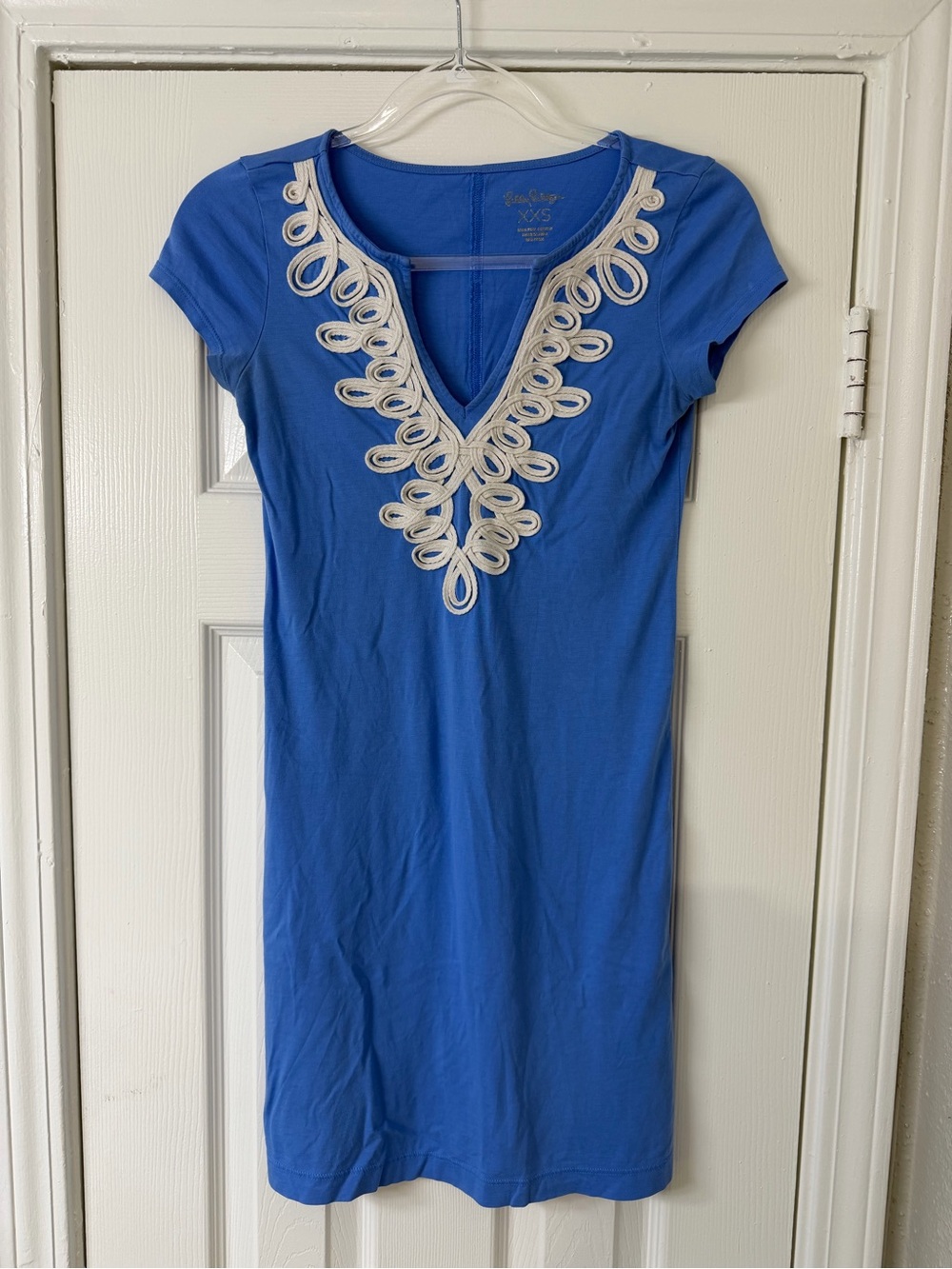 Lilly Pulitzer Brewster Bay Blue Pima Jersey T-Shirt Dress Size XXS